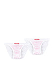 Two Tanga's pink Toile girly ruffle edges