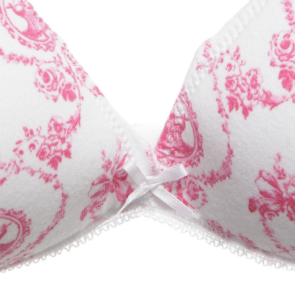 Teenage lightly padded bra featuring our lovely bustier print